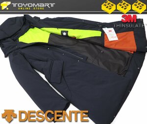 1089●DESCENTE デサント●7743　新品 【撥水加工】 シンサレート中綿入り　スタイリッシュ フーデッドコート　ネイビー/L　定価42900円