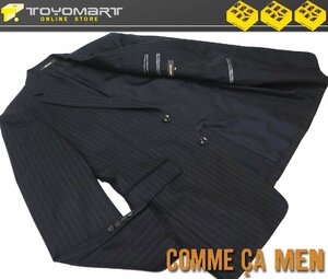 3001●コムサメン COMME CA MEN●新品　GD15　SHEATHモデル チョークストライプ ウールジャケット　濃紺/46　定価47300円　サンプル品