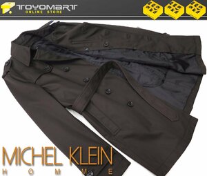 3070●ミッシェルクランオム MICHEL KLEIN HOMME●53270　新品　中綿ライナー付き ダブルトレンチコート　ブラウン/L