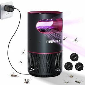 fieemoo 吸引式蚊取り器 捕虫器 蚊駆除用品 こばえとり 吸引駆除 省エネ 静音 薬剤不要