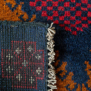 トライバルラグ★1週間限定SALE★￥10,000 スペシャル価格 144×83cm手織り 絨毯 カーペット ヴィンテージ ラグ ペルシャ絨毯アウトレットの画像7