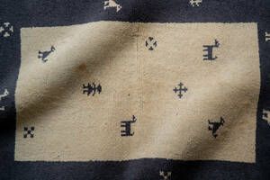 ￥13,000→￥8,000 スペシャル価格 93×62cm 手織り 絨毯 カーペット ヴィンテージ ラグ ペルシャ絨毯　アウトレット