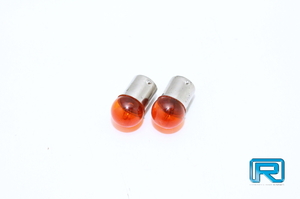 * postage included *12V 10W amber turn signal lamp 2 piece set G18 BA15S cat pohs . shipping 