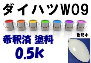 ◇ ダイハツW09　塗料　ホワイト　希釈済　カラーナンバー　カラーコード　W09