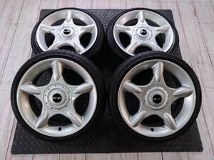 バリ山 ミニクーパー MINI 純正 16インチ 6.5J +48 4穴 PCD100 165/45R16 2020 21年製 軽自動車 軽トラ カスタム 流用 ツライチ 引っ張り