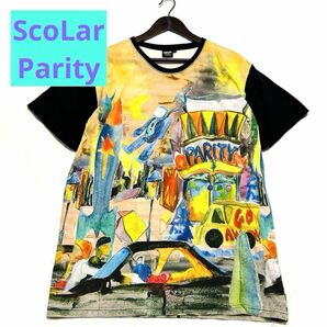 【scolar parity】ハデハデ総プリント　BIGTシャツ【L】宇宙飛行士 半袖