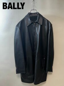 HH0019*9 high class close year of model BALLY Bally men's leather original leather car coat jacket Rider's black 50 size 