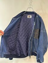 K0025★20 80s I.S. ISSEY MIYAKE イッセイミヤケ デニム ボンバージャケット ブルゾン MA1 ワッペン タクティカル ポケット archive_画像6