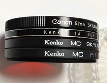 Canon Kenko MCレンズフィルター　52mm 4枚　SKYLIGHT RED 1A 1B R1 ケース2個付_画像2