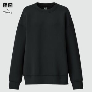 【完売品】UNIQLO ユニクロ ウルトラストレッチドライスウェットプルオーバー 長袖 スウェット トレーナー ブラック 黒 XS