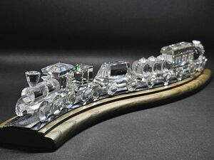 4-194-60 Swarovski SWAROVSKI паровоз ряд машина произведение искусства 6 пункт + направляющие имеется комплект * украшение произведение искусства интерьер направляющие имеется 