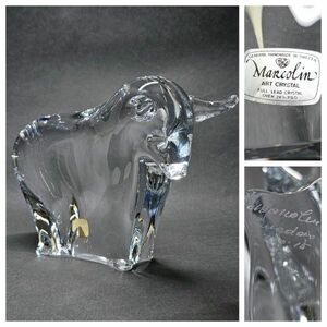 4-200-60 Marcolin maru Colin crystal стекло корова украшение * орнамент предмет произведение искусства интерьер Швеция размер примерно ( высота 13.5× ширина 20.5× внутри 8.5cm)