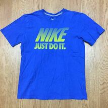 ＊USA古着＊〈NIKE〉REGULAR FIT ナイキ ◆* size M / 青 半袖 Tシャツ トップス / ロゴプリント JUST DO IT. // USED_画像1