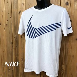 NIKE /DRI-FIT /ナイキ /メンズS 半袖 Tシャツ トップス ビックプリント 白T ドライ カジュアル 運動 ジム トレーニング スポーツウェア