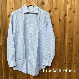 Brooks Brothers /ブルックスブラザーズ /メンズ15 1/2-2/3 SLIM FIT 長袖シャツ トップス ボーダー柄 ワイシャツ NON-IRON 紳士 古着