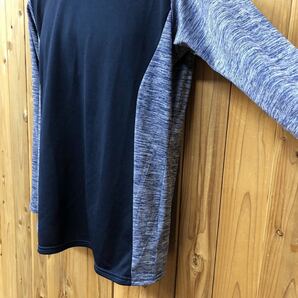 MIZUNO /ミズノ メンズM 長袖Tシャツ トップス ロゴプリント ブルー系 速乾 トレーニング スポーツウェアの画像5