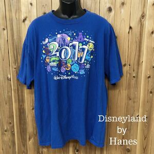 Disneyland RESORT /by Hanes /ディズニーランド /ヘインズ メンズ2XL 半袖 Tシャツ トップス プリントTシャツ 2011 古着 大きいサイズ