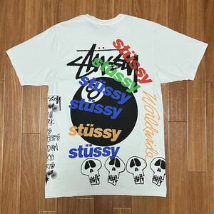 【送料込/美品】ステューシー Tシャツ S TEST STRIKE 8ボール stussy ロゴ ワールドツアー SSリンク ブロークンクラウン ショーンフォント