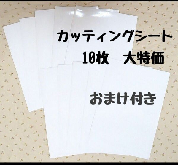 カッティングシート 大特価 白つや 10枚　新品　おまけ付き　屋外用　ステッカー　デカール　看板　DIY