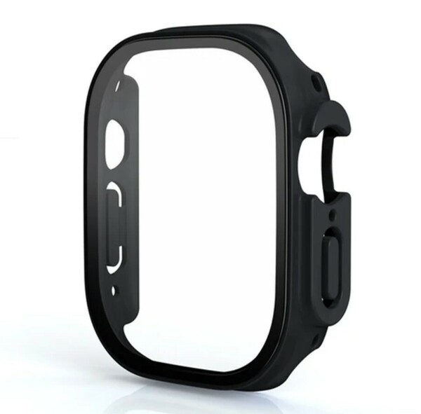 Apple Watch Ultra 画面 保護カバー バンド ベルト ブラック 49mm