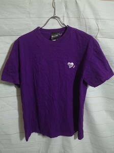 メンズ pj894 BEAMS T ビームスT ワンポイント N.Y.C 刺繍 半袖 Tシャツ L パープル 紫 
