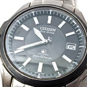 【2098】CITIZEN シチズン H410-T007813 TA Eco-Draive エコドライブ ATTESA アテッサ 電波 ソーラー 腕時計 ウォッチ 服飾雑貨 10BARの画像9