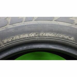 ブリヂストン BLIZZAK VL1 195/80R15 107/105L LT 日本製 2本SET■2021年製7分山スタッドレス■中古 シワ,ブロック傷あり■帯広市手渡し可の画像10