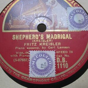 12インチSP・英国盤HMV・フリッツ クライスラーFritz Kreisler バイオリン ・羊飼いのマドリガル/ジプシー カプリース・240462の画像3