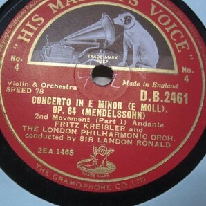 12in英国盤・フリッツクライスラーFritz Kreisler ランドンロナルド指揮 London phil・バイオリン協奏曲 (メンデルスゾーン) 3枚組・240476の画像5