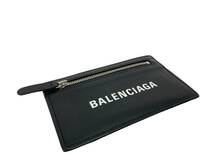 BALENCIAGA (バレンシアガ) 501651 ロゴ レザーコインパース カードケース パスケース ブラック×ホワイト ウィメンズ/028_画像6