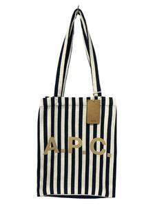 A.P.C. (アーペーセー) Tote Lou トートバッグ ストライプ コットンバッグ COGFF M61442 IAK ネイビー ホワイト ウィメンズ/025