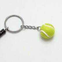 ミニチュア・テニスボールとラケットのキーホルダー　３点セット_画像10