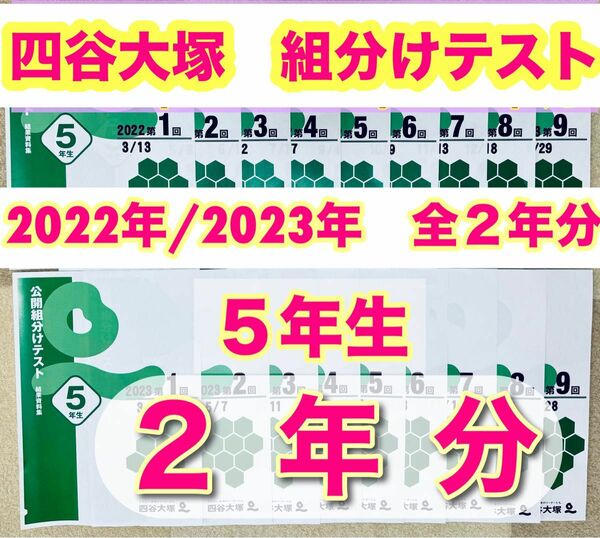 四谷大塚　組分けテスト　5年生　2022年・2023年　2年分過去問・解答資料集
