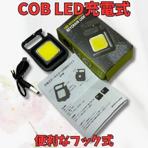 LED 投光器 懐中電灯 COB 作業灯 USB充電式 キーホルダー式 超ミニ 小型 軽量 高輝度 IPX4防水 強力磁石付き 緊急照明用 アウトドア用 釣り