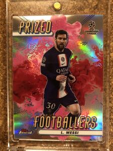 Lionel Messi PSG PRIZED FOOTBALLERS PINK RED FUSION /15 1:1810 2022 Topps Finest