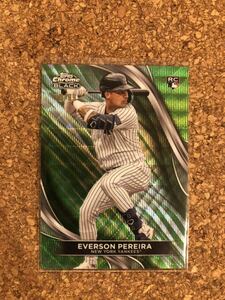 2024 Topps Chrome Black Everson Pereira #26 Green Refractor /99 RC Yankees