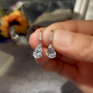  top class AAAA brilliancy * zirconia Drop earrings * gorgeous elegant silver 925 color 