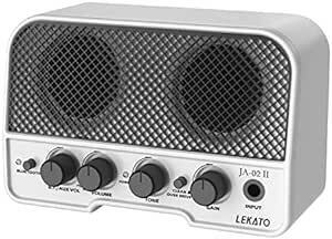 LEKATO ミニギターアンプ エレキギターアンプ 小型 2つサウンドチャンネル 充電式 5W Bluetooth機能 ヘッドホン