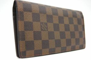 極美品 ルイヴィトン LOUIS VUITTON ダミエ ポルトフォイユブラザ 長財布 1円スタート N60017 参考定価約77,000円