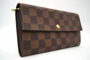 極美品 ルイヴィトン LOUIS VUITTON ダミエ ポルトフォィユ・サラ 二つ折り財布 N61734 1円スタート 参考定価約75.000円 イニシャル有