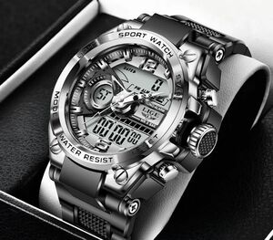 ■□新品-未使用□■シルバー デザインデジタル腕時計 スポーツタイプ クロノグラフ カシオ CASIO 機械式 G-SHOCK 防水 海外モデル THEG