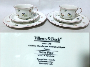*[ one beautiful .]* Villeroy & Boch *petite fleur*[ cup & saucer & cake plate 2 against set ]*②