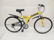 【良品】RAYCHELL レイチェル 折り畳みマウンテンバイク MTB-2618RR 26サイズ イエロー 配送/来店引取可 ∽ 6D69E-1_画像1