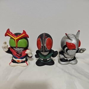 仮面ライダーソフビ貯金箱　3体 