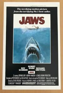 輸入　小型ポスター写真　米国版　ジョーズ　JAWS　スピルバーグ監督　約43.5x28cm　J0007.