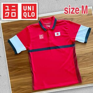 UNIQLO ユニクロ 錦織圭 JAPANモデル ドライ ポロシャツ Lサイズ レッド 半袖 オンライン限定 UNIQLOロゴ 日の丸 着用数回 自宅保管 美品