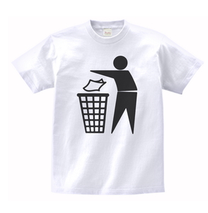 おもしろ　ゴミはゴミ箱へ　Tシャツ　白　MLサイズ　送料無料　ｈ458