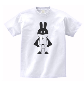 おもしろ　ウサギのコウモリ男　Tシャツ　白　MLサイズ　送料無料　ｈ603