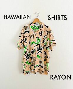 総柄 レーヨン アロハシャツ 半袖シャツ 開襟 古着 ビンテージ ヴィンテージ Vintage Rayon Shirts Aloha Hawaiian 