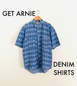 GET ARNIE チェック柄 半袖 シャツ 菱形 ダイヤ コットン 綿 Japan Label Vintage 80’s 90’s